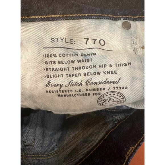 NWOT JCrew Mens 770 Straight Leg Stretch Jean Pants in Deep Lake Dark Wash 30 32 - Picture 7 of 11